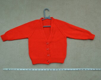 Red knit cardigan