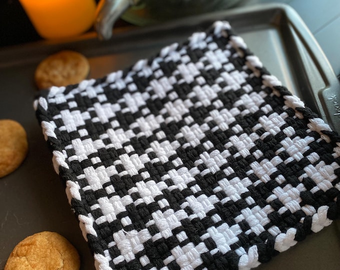 TWO: 8" Pot Holder with a Purpose of going to College, potholder, for handling hot dishes and pans