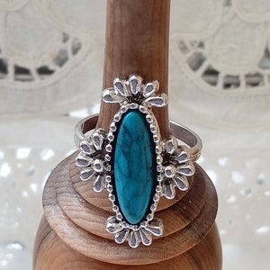 SARAH COVENTRY Turquoise Navette Statement Ring, signed, gift boxed image 3
