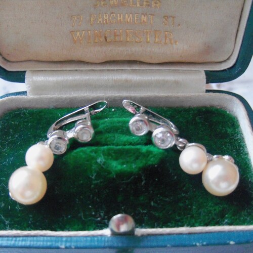 STERLING SILVER EARRINGS SOLID 925 SMALL FLOWERS WITH 6mm PEARLS E000598 