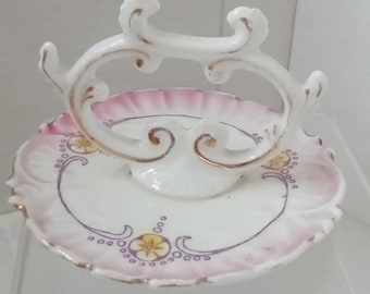 SHELLEY English Vintage Pink Pottery Ring Stand, stamped, good condition