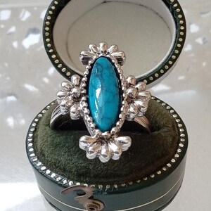 SARAH COVENTRY Turquoise Navette Statement Ring, signed, gift boxed image 1