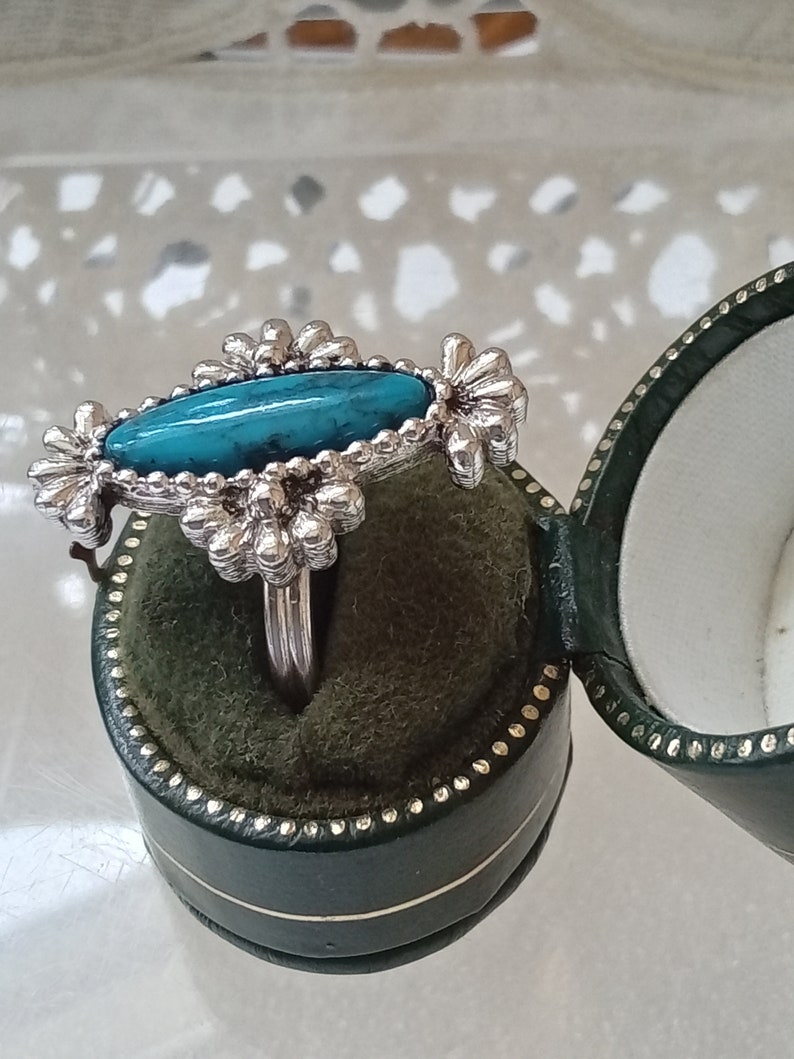 SARAH COVENTRY Turquoise Navette Statement Ring, signed, gift boxed image 2