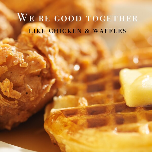 Chicken & Waffles Go Together Greeting Card