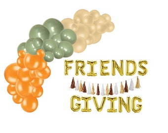 Nude Friendsgiving Balloon Garland Kit | Friendsgiving Garland Kit | Friendsgiving Balloon Banner|Sage Green Nude Orange Balloon Garland Kit