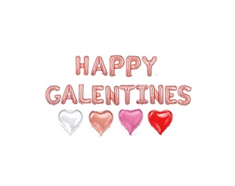Happy Galentine Balloon Banner | Galentine Heart Balloon Banner | Adult Heart Valentine Banner | Bachelorette Valentine Party