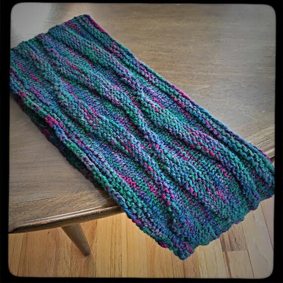 Easy Beginner Knit Pattern Cowl One Skein Worsted Aran Or Bulky Variegated Yarn Geeky Geology