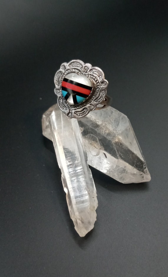 Vintage Sterling Silver Zuni Multi-Stone Ring