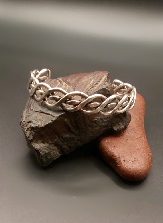 Cuff Style Bracelet STERLING SILVER BRAIDED CUFF BRAC… Gem