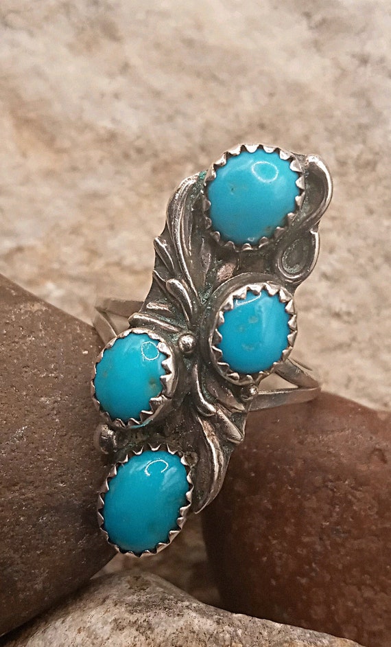 Sterling Silver Turquoise Native American Southwe… - image 4