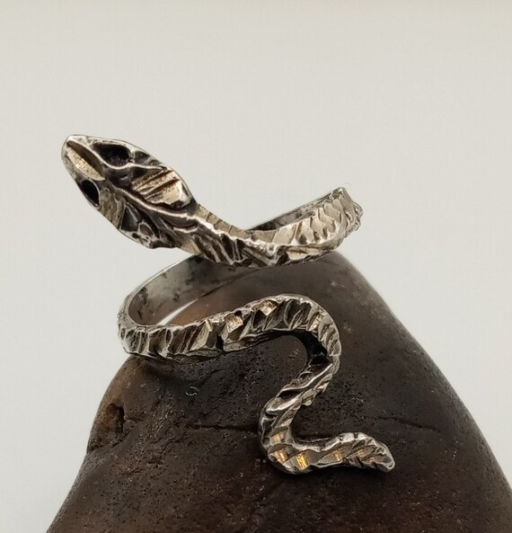 Sterling Silver Slithering Serpent Ring, Snake Ri… - image 2