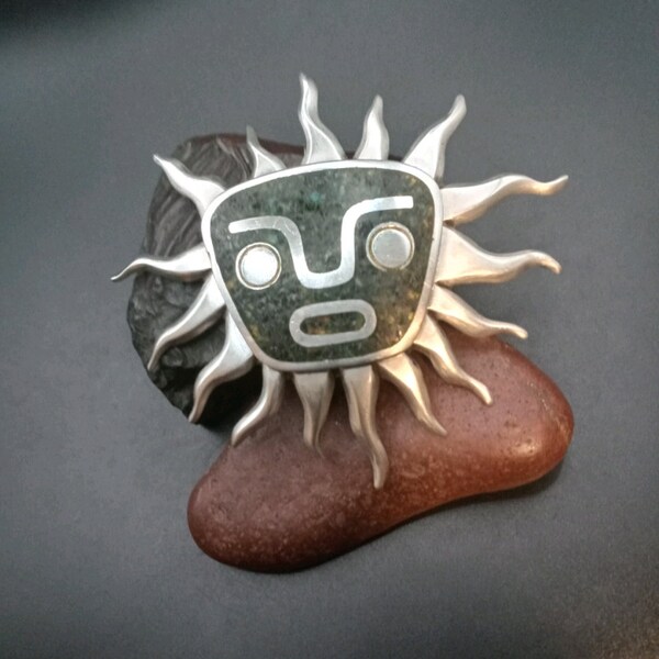 Vintage, Taxco, Sunface Pendant by Miguel Melendez