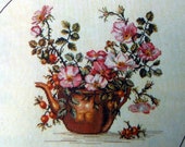 Copper Kettle With Roses 12-278 Eva Rosenstand Vintage Counted Cross Stitch Embroidery Kit Clara Waever