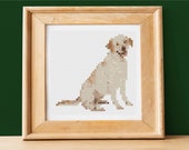 Cute Small Labrador Retriever Photo Realistic Cross Stitch Pattern - Instant PDF Download - Easy to Customize w Pet 39 s Name-DIY Dog Portrait