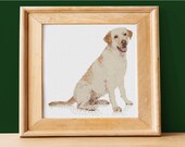 Labrador Retriever Photo Realistic Cross Stitch Pattern - Instant PDF Download - Easy to Customize with Pet 39 s Name - DIY Dog Portrait