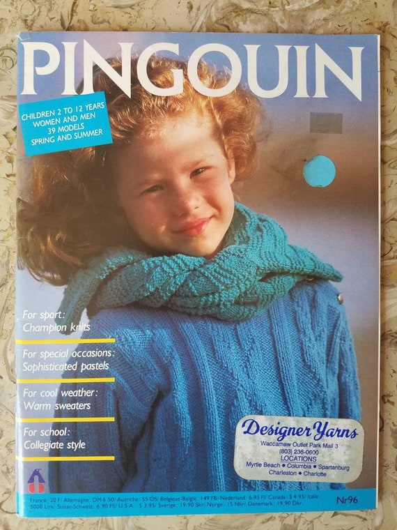 Pingouin 96 39 Vintage Knitting Patterns Coordinating Family Outfits Collegiate Sweaters Cable Knits Mom Dad Baby Kids Teens