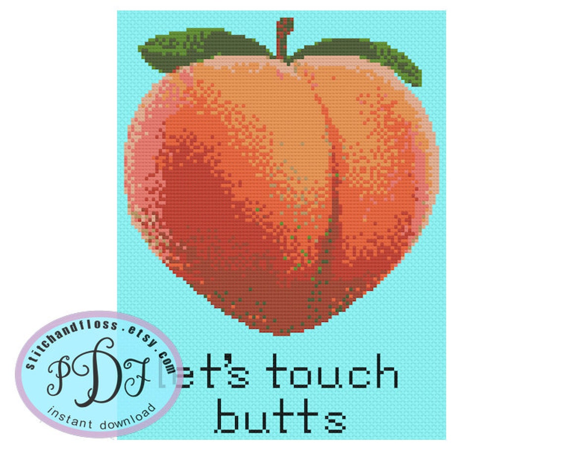 Peach Emoji Let's Touch Butts DIY (Download Now) Etsy