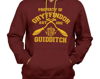 Property Of Gryffindor Quidditch Team Hooded Varsity 2 tone SweatShirt Jumper Harry Potter Hogwarts Support Retail Quality