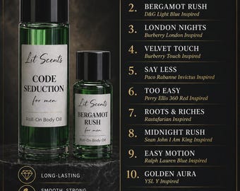 Men’s Luxury Bodyoils – Long Lasting Designer Inspired Fragrances |  Lit Scents