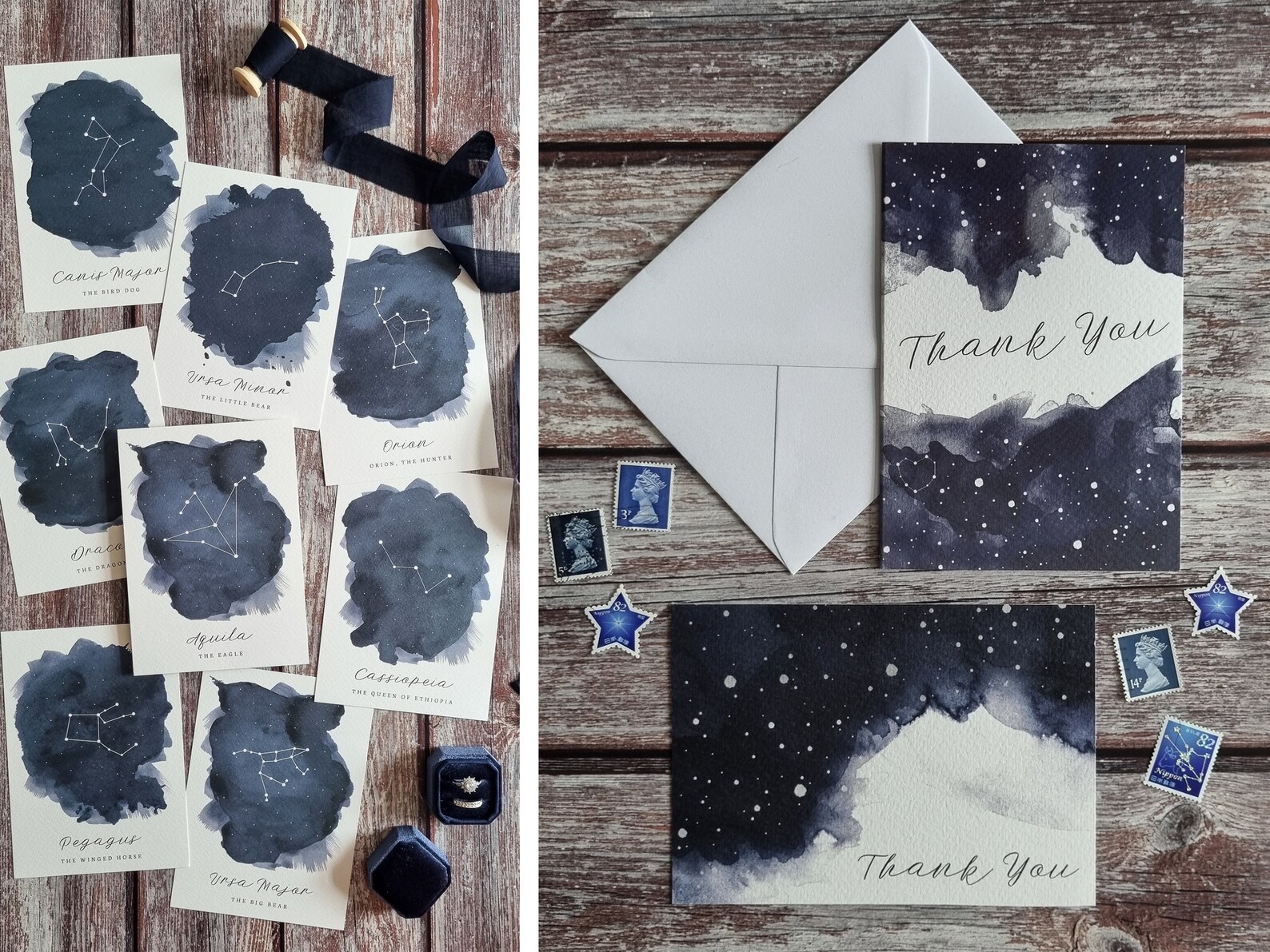Starry Night Wedding Invitations Stationery Suite Save the - Etsy