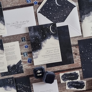 Starry Night Wedding Invitations | Stationery Suite | Save the Dates | Place Cards | Table Numbers | Order of Service | Thank You Cards