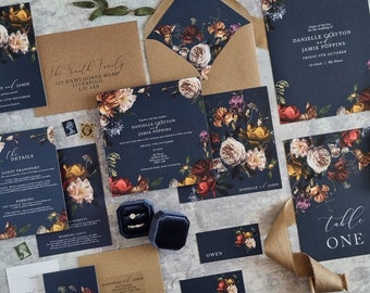 Dutch Masters Floral Wedding Invitations | Stationery Suite | Save the Dates | Place Cards | Table Numbers | Order of Service | Thank You