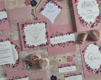 Pot Pourri Wedding Invitations | Stationery Suite | Save the Dates | Place Cards | Table Numbers | Order of Service | Thank You