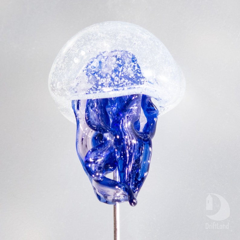 Hand Blown Glass Jellyfish Pin Sea Life Glass Art Jewelry Etsy