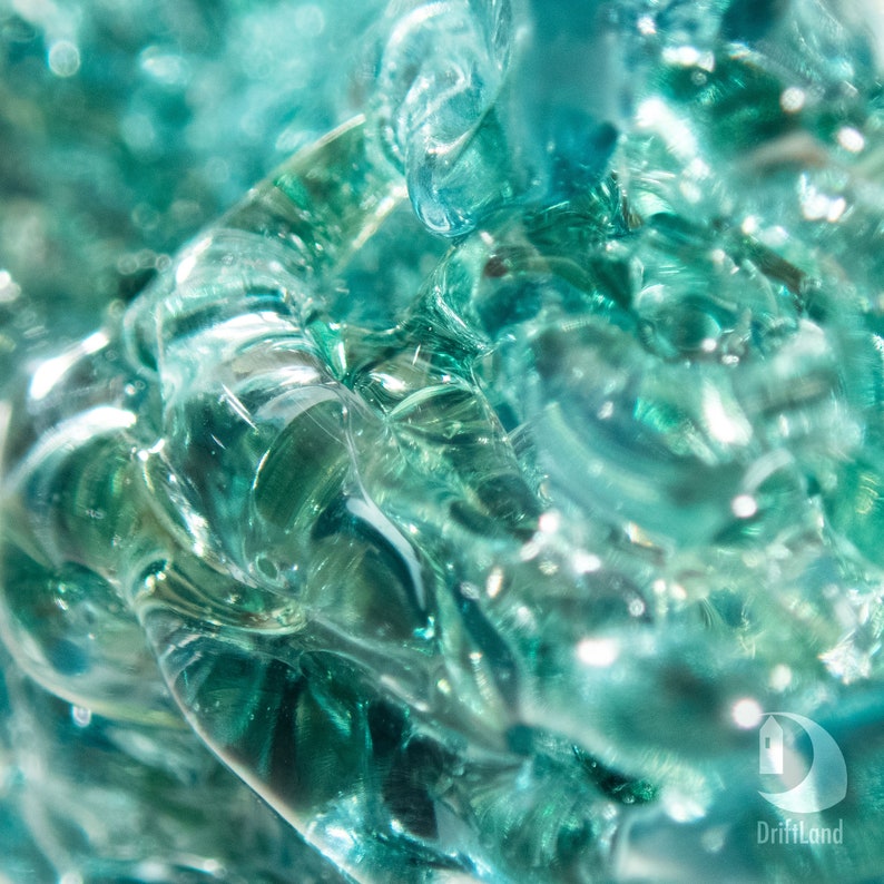 Teal Ocean Wave Glass Art Sculpture for Home office Decor Etsy