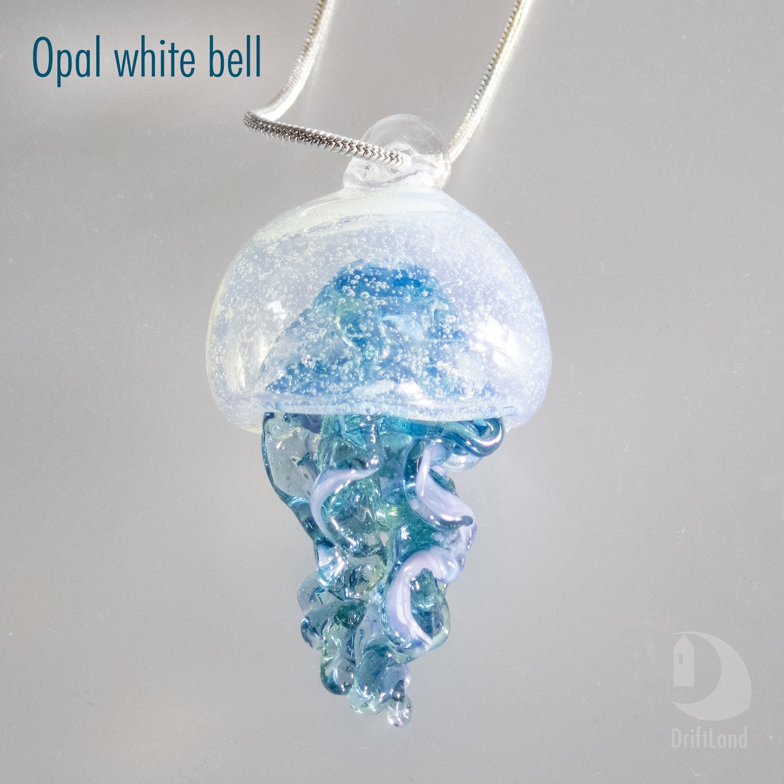 Hand Blown glass jellyfish necklace Sea life glass art Etsy