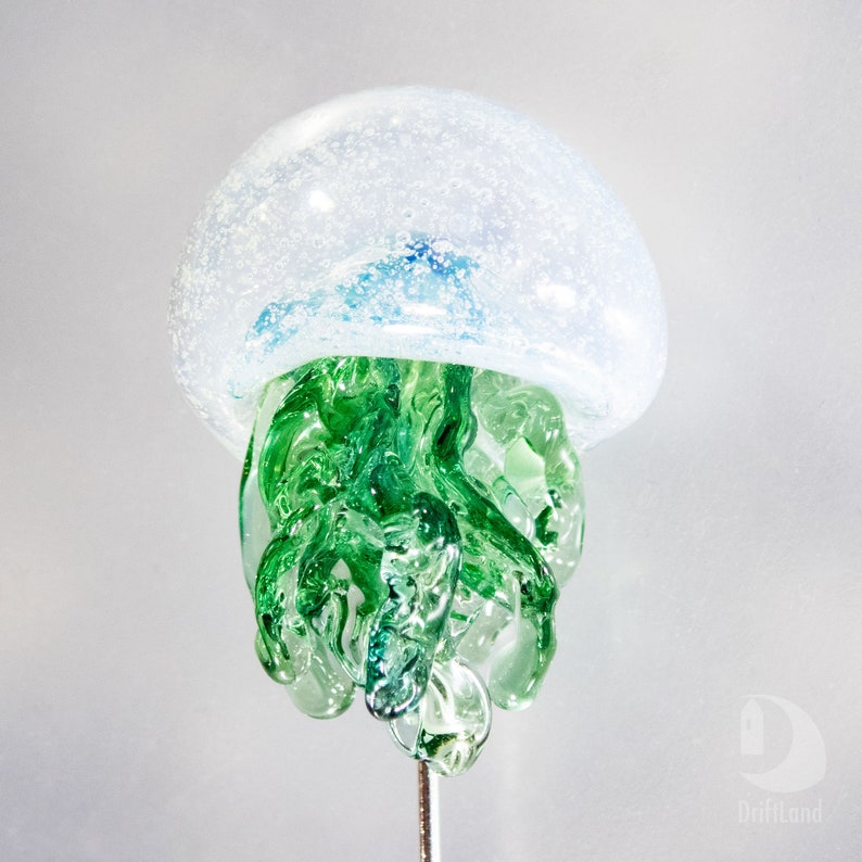 Hand Blown Glass Jellyfish Pin Sea Life Glass Art Jewelry Etsy
