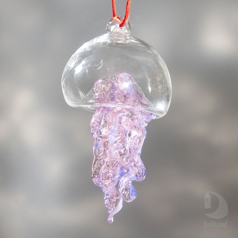 Hand Blown glass jellyfish art Ocean Art glass Nautical Home Etsy