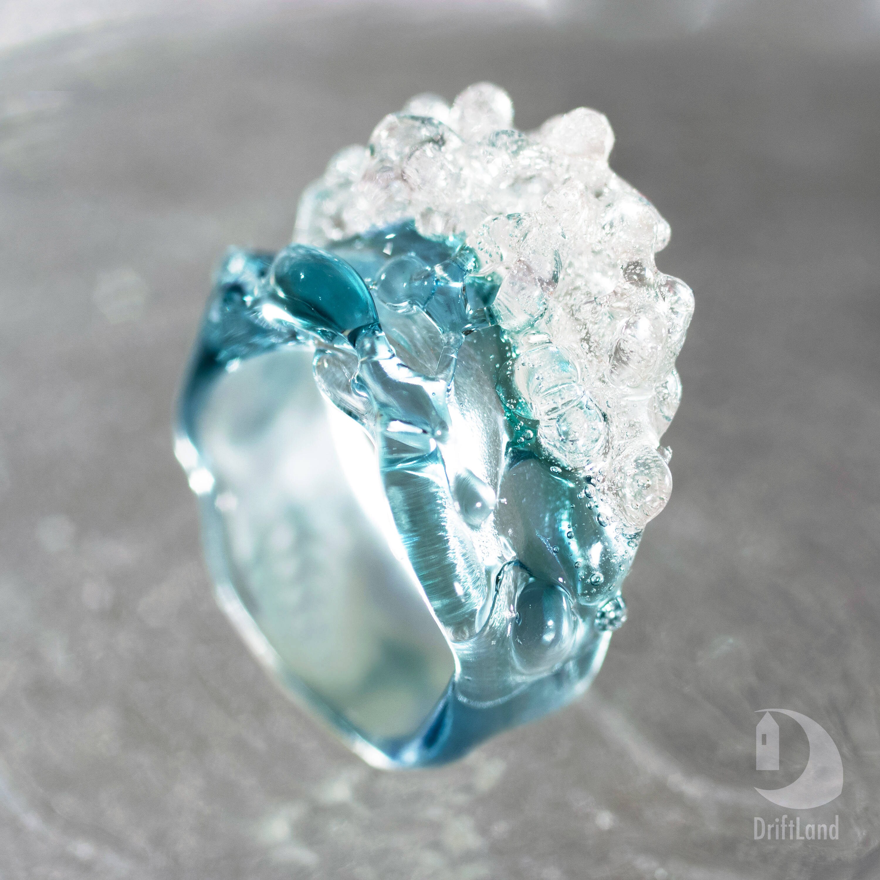 Ocean Wave ring Water seafoam Nautical lover gift Cocktail | Etsy