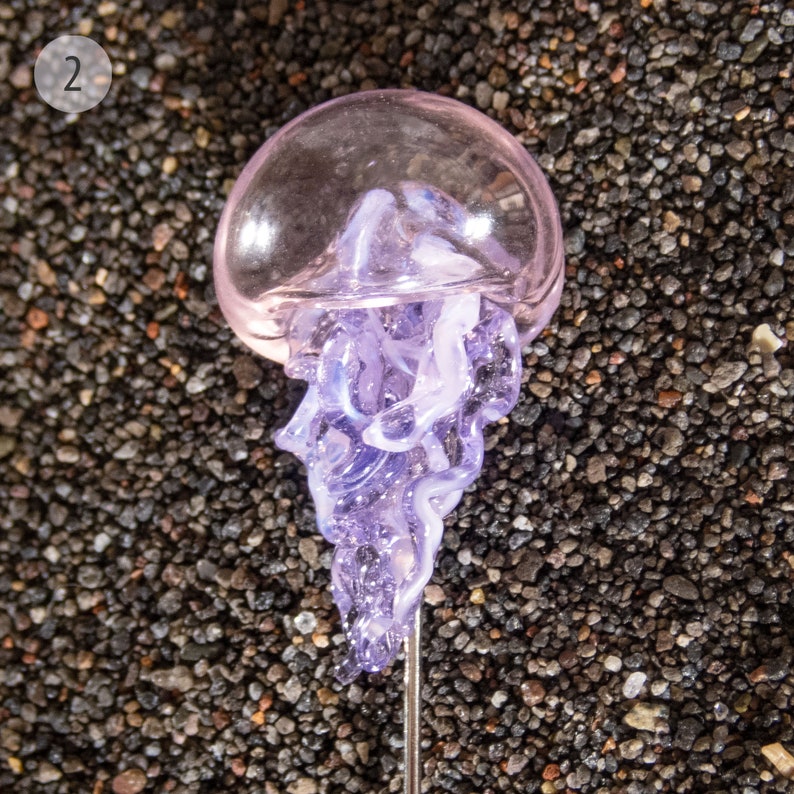 Hand Blown glass jellyfish pin Sea life glass art jewelry Etsy