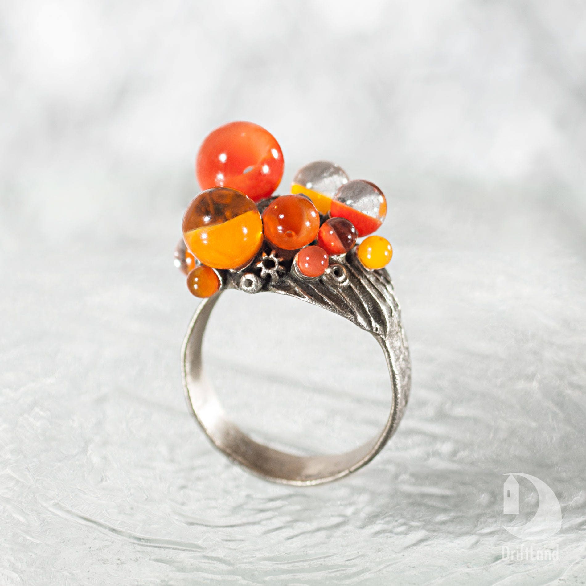 Fruit ring colorful Autumn mood jewelry Fall orange amber red Etsy