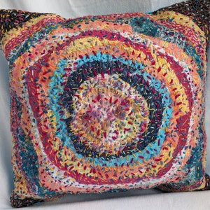 Funda de cojín bordada, fundas de cojín: 40 cm x 40 cm (16 pulgadas x 16 pulgadas), funda de almohada,