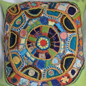 Funda de cojín bordada, fundas de cojín: 40 cm x 40 cm (16 pulgadas x 16 pulgadas), funda de almohada,
