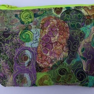 Bolsa con cremallera bordada, monedero, bolsa, bolsa, bolsa con cremallera, hecha a mano en el Reino Unido, bolsa en el Reino Unido.