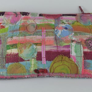Geborduurd rits etui, pouch portemonnee, pouch tas, pouch, etui met rits, handgemaakte UK, pouch in het Verenigd Koninkrijk.