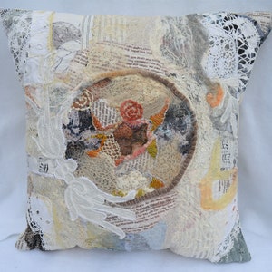 Funda de cojín bordada, fundas de cojín - 40 cm x 40 cm, (16 pulgadas x 16 pulgadas) Funda de almohada, hecha a mano en el Reino Unido, fundas de cojín en el Reino Unido.