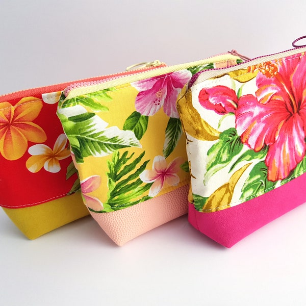 Sac Cosmétique Sac Hawaii Fleurs Hibiscus Vintage Rétro