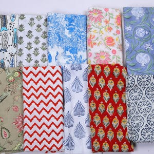 Hand Block Printed Cotton Napkin Set: Mix and Match, Handmade in India