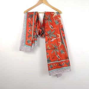Cotton Beach Sarong Jungle Print Sarong Indian Hand Block Print Beach Sarongs Soft Voile Fabric Summer Pareo Gift for her Valentine&#39;s Sarong