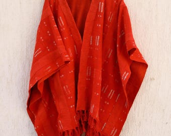 Handloom Mudcloth Shrug: Block Print Cotton Kimono Robe