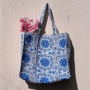 Handgefertigte Baumwolle Pink Safari Print Reversible Damen Einkaufstasche, Schultertasche, Handtaschen, Weihnachtsgeschenk für ihre gesteppte Einkaufstasche