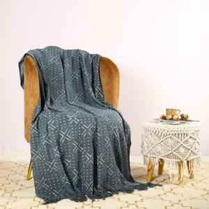 Deken van modderdoek met handblokprint: geometrisch 100% katoen