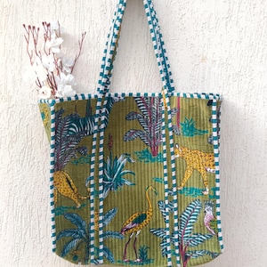 Green velvet zebra design Tote Bag, Hippie Bag Weekend Bag ,Women&#39;s Shopping Totes bag Ethnic Velvet Shoulder Bag Perfect gift for Christmas