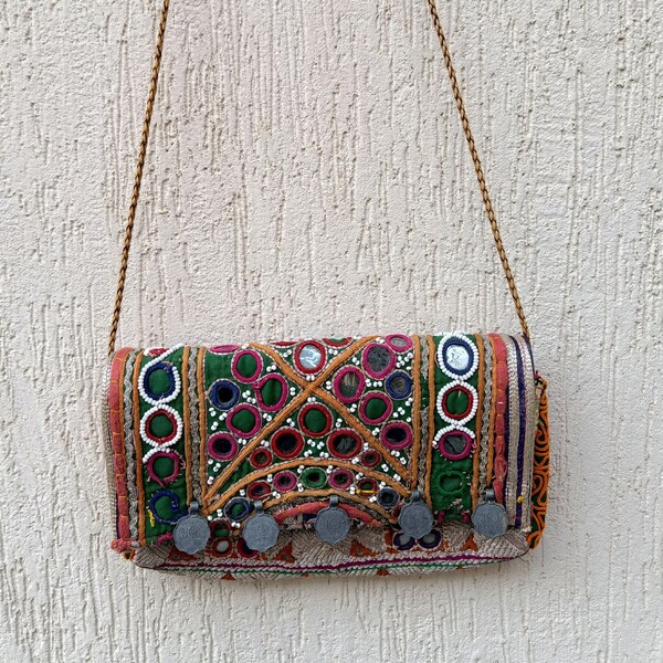 Beaded Sling Bag | Vintage Coin Bag | Embroidered Bags For Women | Authentic Crossbody Bag | Traditional Bag | Partywear Bags | Purse