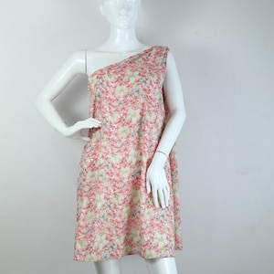 Hand Block Printed Dress, One Sided Shoulder Pink Dress Indian Tunics, Cotton Dress, Beautiful Pink Dress Gifting for Someone Special