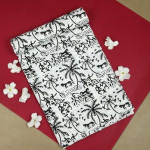 Handgeschnittener Baumwollstoff: Tribal Kids Design, 100% Baumwolle, Unikat